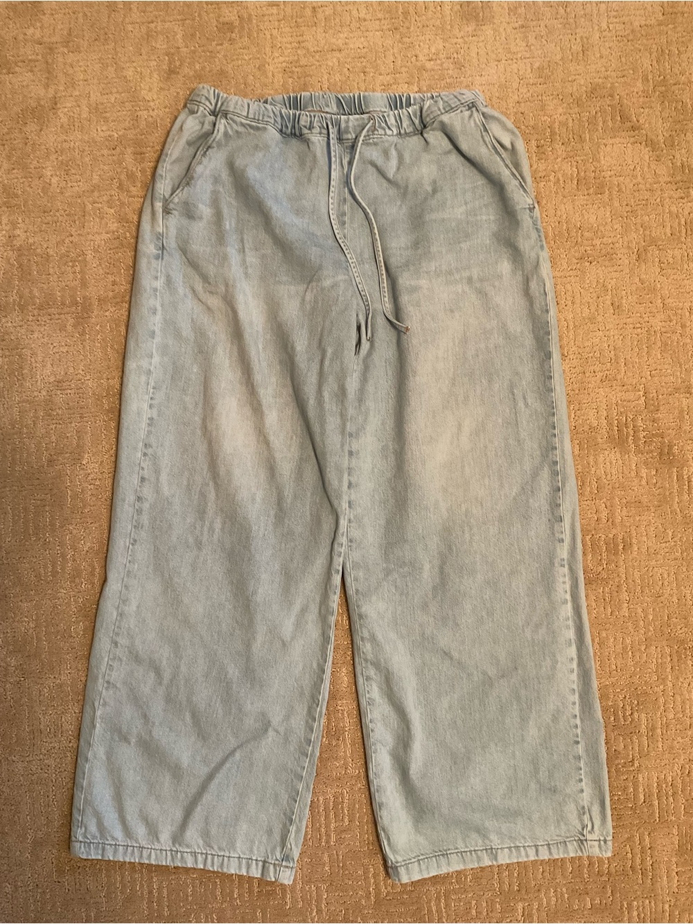 Zara Women Barrel Balloon Wide Leg Jeans Light Blue XL / 32 EUC Minimalist Chic